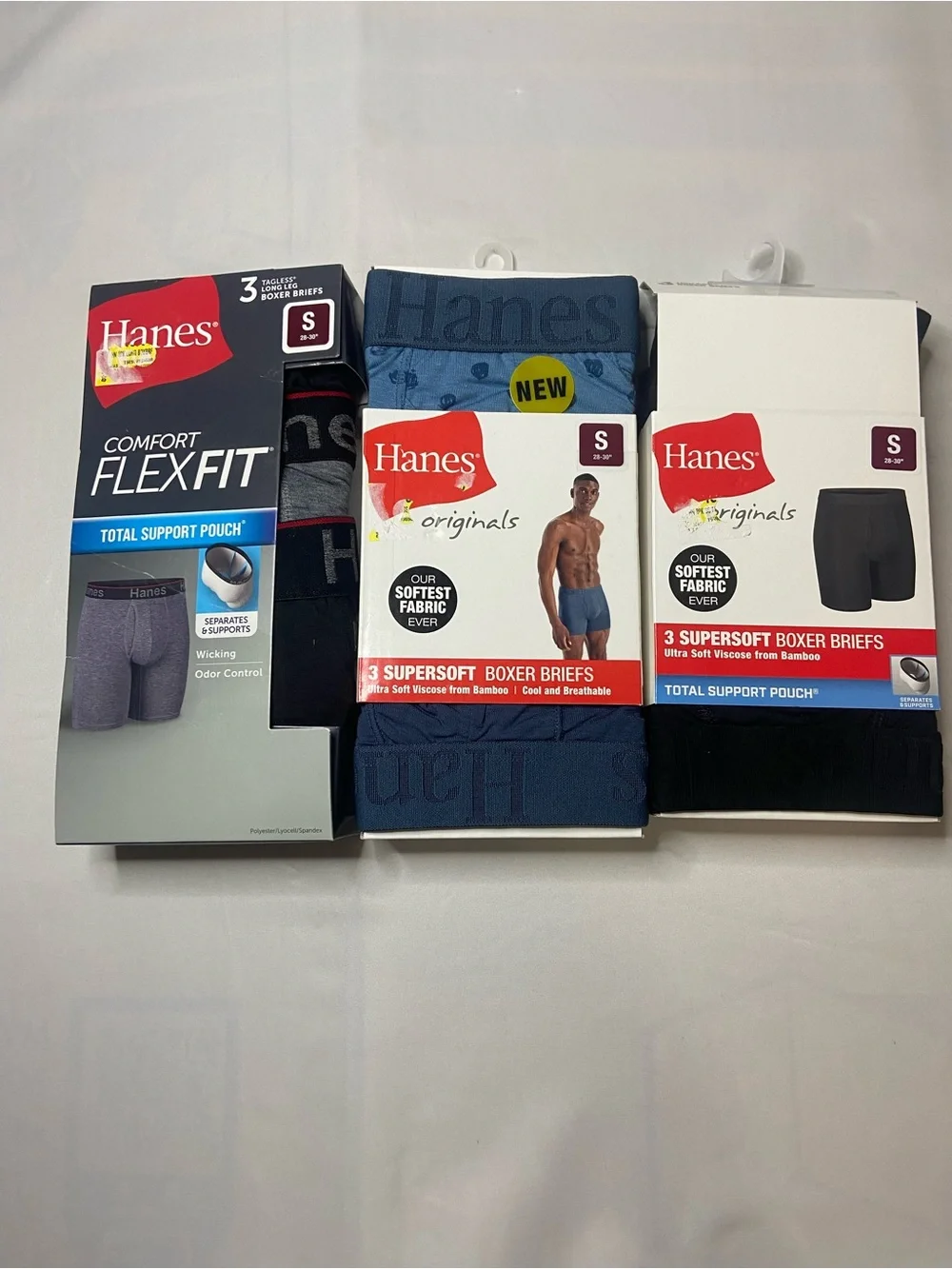 NEW In Package Hanes Boxer Briefs Lot 3 Packages 9 Pair Men’s Size Small 28-30